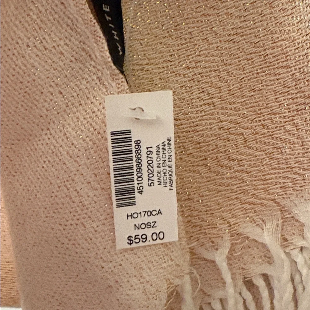 White House Black Market peach‎ & copper Scarf NWT - Picture 7 of 8